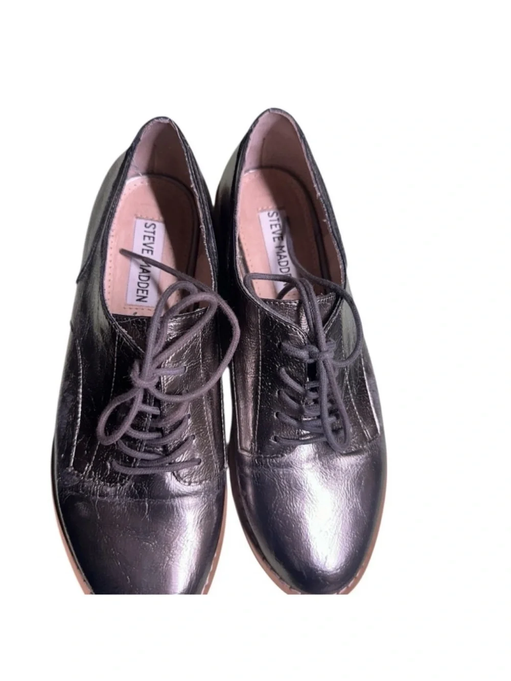 Steve Madden Women’s Metallic Platform Lace-Up Sneakers